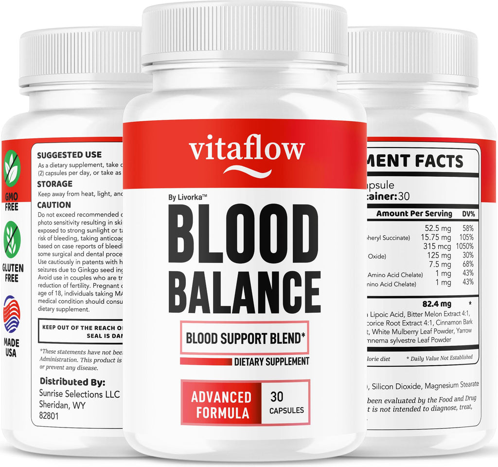 (3 Pack) VitaFlow Capsules - Official Balance Supplement Support Capsule, Vitaflow All Natural Premium Advanced Formula, Vita Flow Pills Balance Support, 90 Capsules for 3 Months