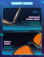 TIJN Sleep Glasses for Blue Green Light Blocking Dual AR Coatings Amber Lens for Computer Gaming Screen Fatigue & UV Protection