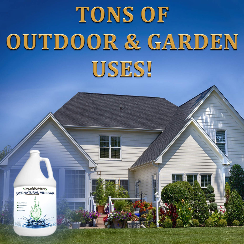 OrganicMatters Vinegar 30% Organic Industrial Cleaning Agent Concentrate, Pure Non-GMO Kosher All-Purpose Home & Garden Vinegar, Eco-Friendly (128 oz Gallon Refill)