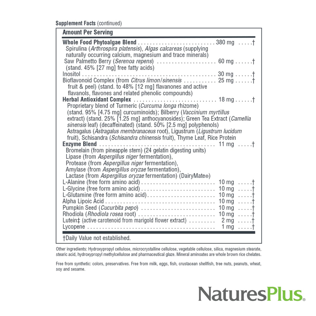 NaturesPlus Source of Life Men - 60 Tablets - Iron-Free Multivitamin & Mineral Supplement - with Saw Palmetto, Lycopene & Rhodiola - Gluten Free, Vegetarian - 30 Servings