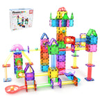 PicassoTiles 70pc Marble Run Magnetic Tiles STEM Set for Kids Ages 3 and Older Magnet Tile Marbles Maze Building Blocks Brain Development Toy Preschool Educational Learning Construction Playset PTG70