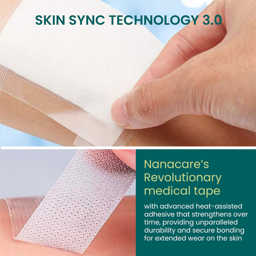 NanaCare Clear Medical Tape Waterproof, 4 Rolls - 1 inch x 10 yds