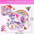 SYNARRY Unicorn Floor Puzzle for Kids Ages 4-6, Large 45-Piece