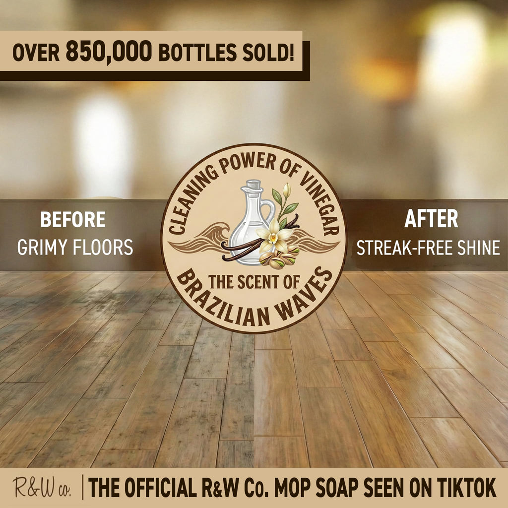 R&W CO. Original 32 oz Premium Mop Soap Brazilian Waves Scented, Gentle Floor Cleaner for all Surfaces, Non-Toxic, Pet and Skin Safe Formula, Streak-Free Shine