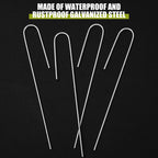 Pelopy 200 Pcs 1/2" Irrigation Drip Tubing Stakes 5 in J-Shaped Landscape Staples Garden Drip Line Stakes Soaker Hose Pins for Lawn Plant Yard Fence Ground Drips Systems, Sliver