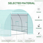 Outsunny 20' x 10' x 7' Walk-in Tunnel Greenhouse Zippered Door Green
