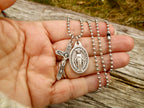 Mens Cross and Miraculous Medal Necklace, 30 Inch