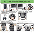 ROODO Escort 3 Wheel Dog Cat Pet Stroller for Small/Medium Dogs Cats Best Lightweight Foldable Portable Compact Jogger All Terrain Travel Pet Gear System Puppy Doggie Bunny Kitty Stroller(Grey)