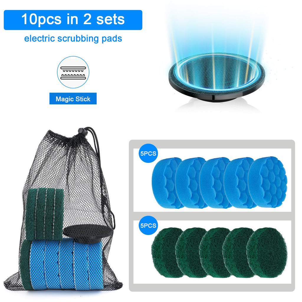 Electric Spin Scrubber Replacement Brush Heads Set, 10 Piece Replacement Brush Cleaning Kit for Cordless Power Scrubber, for Household Cleaning Brushes Kitchen Bathroom Floor Tile Car