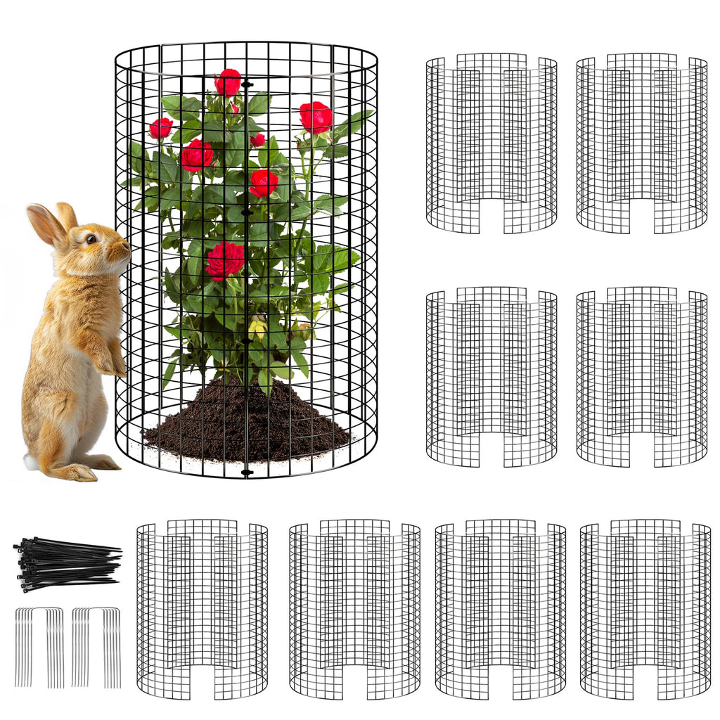 8 Pack Plant Protector from Animals, Wire Mesh Plant Cages for Garden – Sturdy Metal Plant Protectors to Keep Rabbits, Squirrels, and Animals Out – Ideal for Vegetables, Flowers, and Outdoor Plants