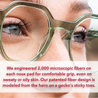 Setex Gecko Grip Ultra-Thin 0.6mm Anti Slip Eyeglass Nose Pads, (5 Clear Pair) USA Made, 2500 Innovative Microstructured Fibers per Nose Pad, 0.6mm x 7mm x 16mm