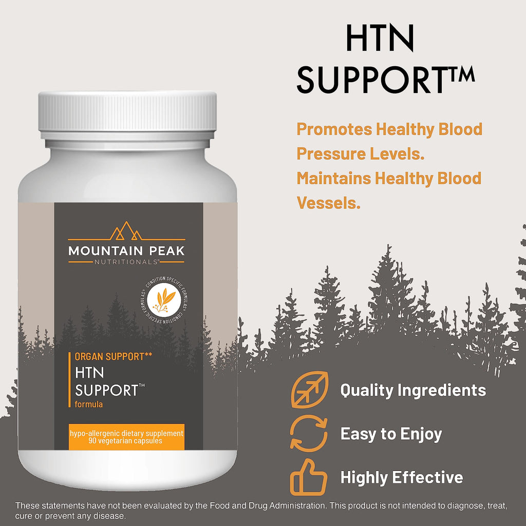 Mountain Peak Nutritionals HTN Support Supplement for Heart & Circulation Health - Advanced Formula with Rauwolfia, Hawthorn Berry, & Magnesium (90 Vegetarian Capsules)