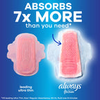 Always Infinity Feminine Pads for Women, Flexfoam Pads with Wings, Size 5, Extra Heavy Overnight Absorbency, Unscented, 66 Count (3 Packs of 22)