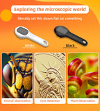 T TAKMLY Mini Pocket Digital Microscope, Macro Fixed Focus Magnifying Glass, Portable Handheld USB Digital Microscope 500x Magnification, 4X Zoom