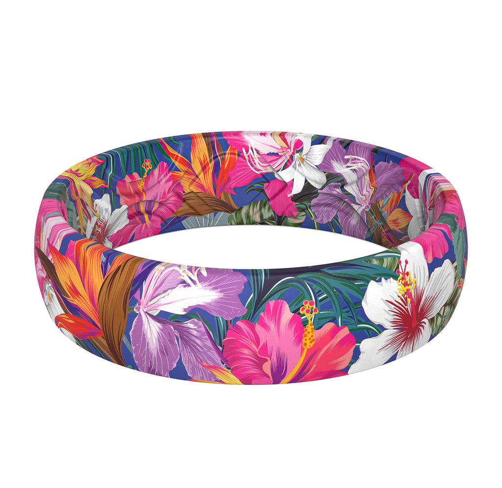 ThunderFit Silicone Wedding Bands for Women, Breathable Printed Design
