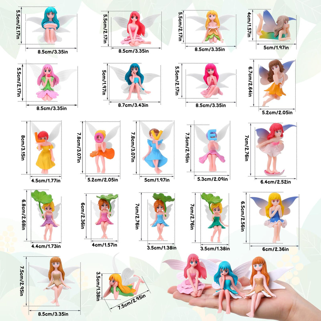 GGSTDDUP 20 Pcs Fairy Figurines Miniature Fairies Full Collection Garden Set