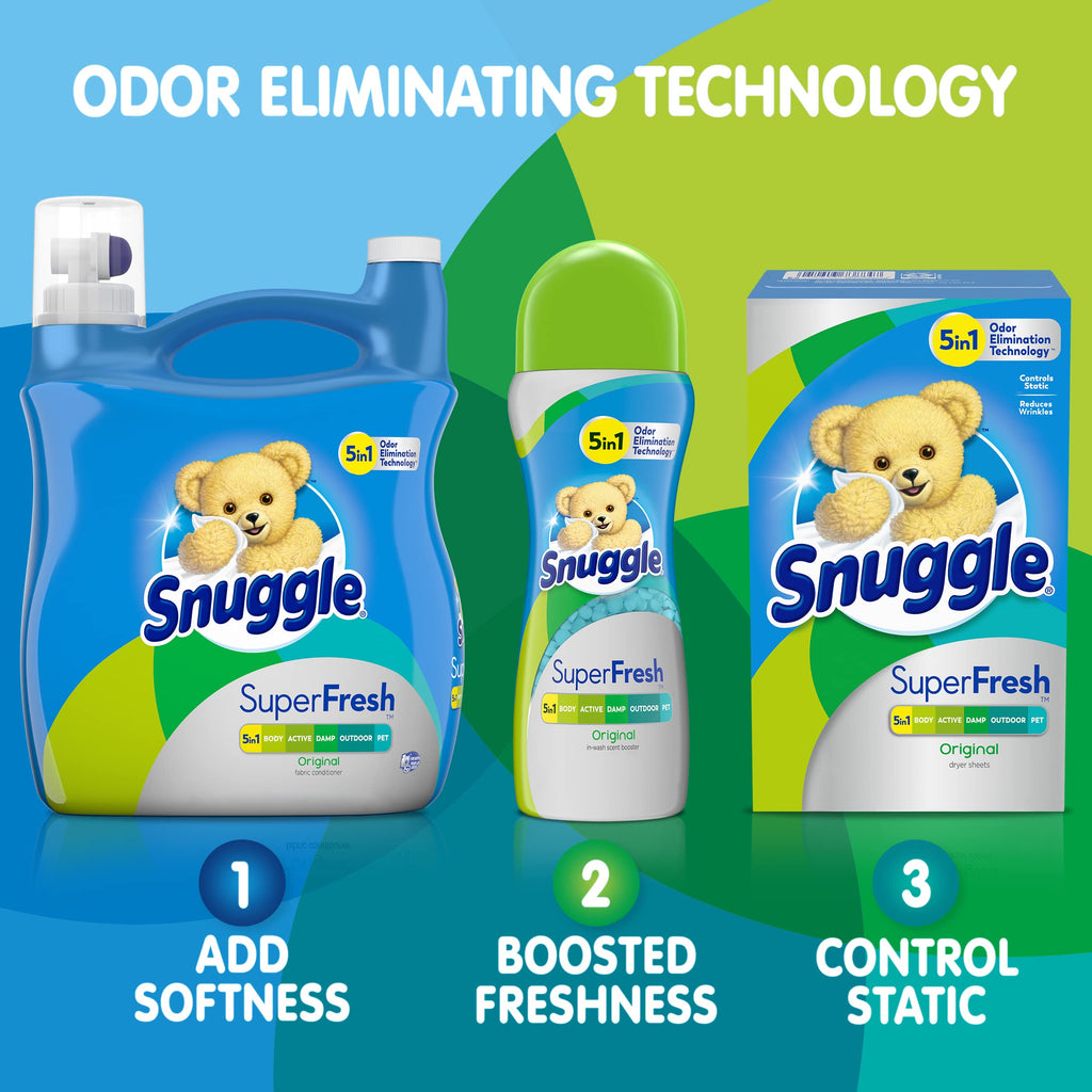 Snuggle SuperFresh Fabric Softener Dryer Sheets, Morning Breeze, Long-Lasting Fresh&Clean Scent, Tackles Pet Odor, Helps Repel Pet Hair, Reduces Static&Fights Wrinkles, HE Safe,200 Count (Pack of 6)