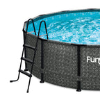 Funsicle SureStep 3 Step Lightweight Steel Outdoor Above Ground Swimming Pool Ladder with Non Slip Feet for Outdoor Use, Black