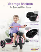 KRIDDO Toddler Tricycle for Toddlers Age 2-5, Tool-Free Trike