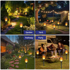 KYEKIO Solar Torch Light with Flickering Flame, 12Pack Solar Lights Outdoor, Solar Garden Lights Outdoor Waterproof, Luces Solares para Exteriores, Outside Lighting for Pathway Yard Patio Decorations