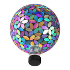 Alpine Corporation GRS122A-SLR Indoor/Outdoor Glass Solar Powered Mosaic Gazing Globe Yard Decoration, 10", Purple
