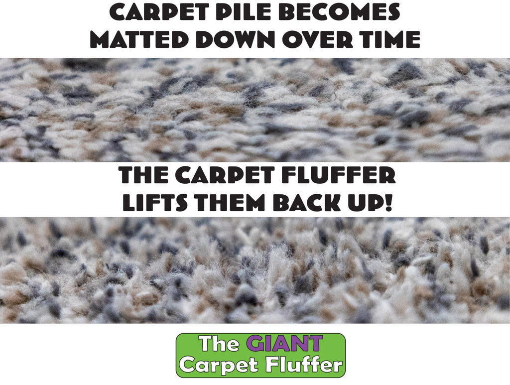 Johnny World Giant Carpet Fluffer Large Carpet Rake for Reviving Matted Rugs & Pile Restoration, Removing Pet Hair, Fluffing Carpet Fibers