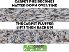 Johnny World Giant Carpet Fluffer Large Carpet Rake for Reviving Matted Rugs & Pile Restoration, Removing Pet Hair, Fluffing Carpet Fibers