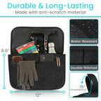 Vive Wheelchair Carry Bag - Arm Rest Pouch for Rollator, Walkers, Power Wheel Chairs and Knee Scooters - Side Storage Organizer for Elderly, Seniors, Adults (Black)