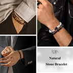 Jewdreamer 12PCS Beaded Bracelets for Men 8MM