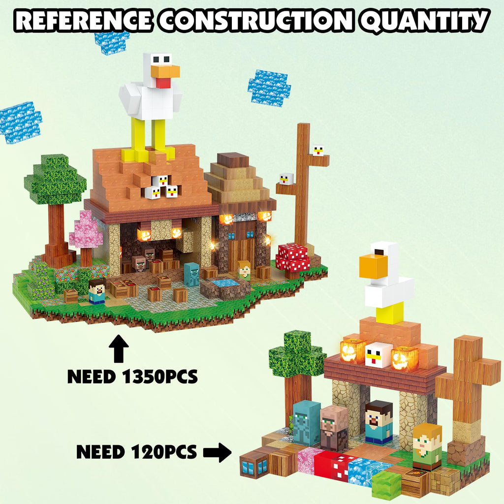 AIDYVOI Magnetic Blocks Toy Building Set for Kids 3+, Light Up Magnetic Building Blocks, 3D Construction Build Toys STEM Sensory Magnet Cubes Christmas Birthday Present
