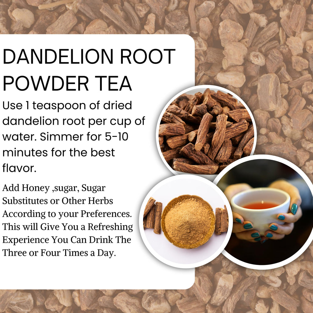 Herbs Botanica Dandelion Root Powder 100% Natural Dandelion Root for Herbal Tea, Detox & Wellness – Finely Ground, Additive-Free Vegan Supplement – 8 oz Resealable Pack