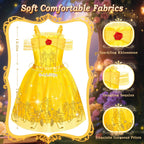 Princess Costumes for Girls, Princess Dress up Clothes for Girl 4-6