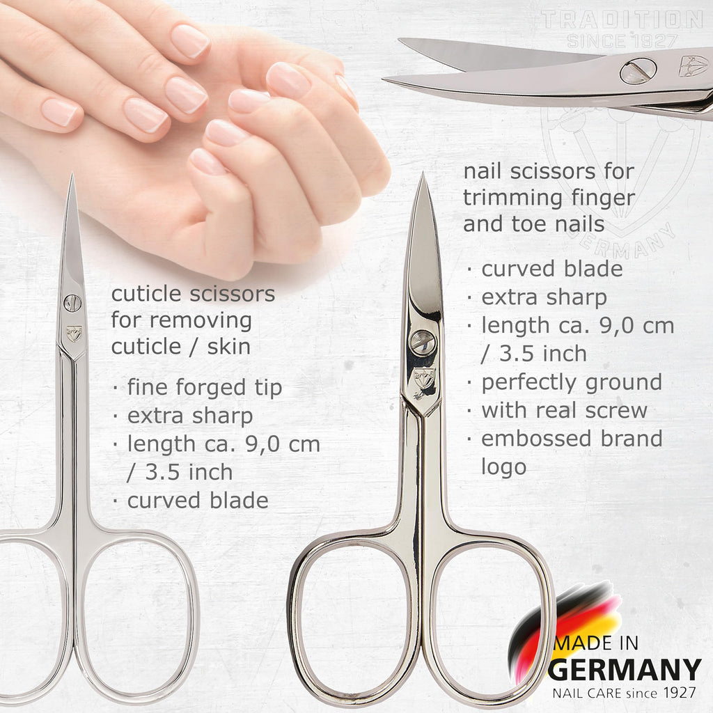 3 Swords Germany - brand quality 10 piece manicure pedicure grooming kit set for professional finger & toe nail care scissors clipper fashion leather case in gift box, Made by 3 Swords (00286)