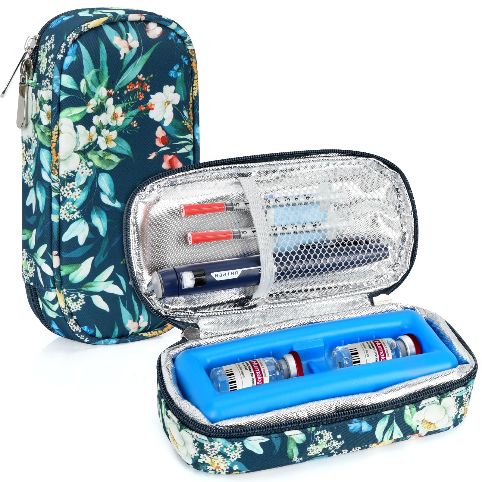 YOUSHARES Peptide Vials Cooler Travel Case - TSA Approved Diabetic Insulin Vial Cooling Bag with Protective Ice Brick, Refrigerated Diabetes Supplies Organizer, GLP-1 Medication Storage
