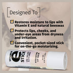 Reviva Labs Vitamin E Stick - Hydrating Lip Balm for Chapped Lips & Under Eye Care - Moisturizing with Beeswax, Shea Butter & Allantoin - Vitamin E Lip Balm for Men & Women (Pack of 6)