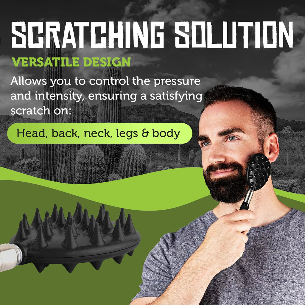 Cactus Scratcher Extendable Big Stick Back Scratcher - Extends 29" Long Double Sided Retractable Scratching Tool for Hand, Neck, Head, and Body - Universal Gift for Family, Pets, and Friends, Black