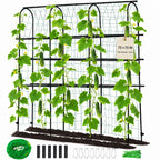OTOSUNNY 72"x72" Garden Arch Trellis for Climbing Plants, Black