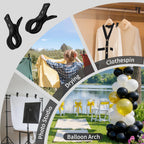 PUGPIU 36 Pack Balloon Arch Clips for Backdrop | Plastic Black Spring Clamps | 3.5 Inch Heavy Duty Clip for Backdrop Stand | Birthday Wedding Decoration | Photography Studio | Crafts | Clothing