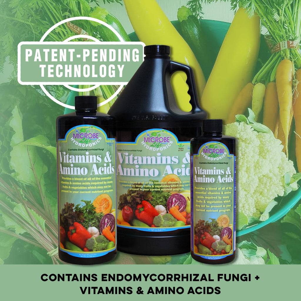 Microbe Life Hydroponics Premium Vitamins & Amino Acids Essential for Maximum Plant Growth and Root Uptake, Use with Any Feeding Systems Including Hydroponics or Soil, 32 Ounces