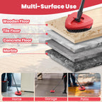 Spin Mop Replacement Mop Compatible with O Cedar 1 Tank System, 2 Microfiber Mop Heads Replacements, 58" Mop Replace Handle, 1 Scrub Brush Attachment and 1 Mop Base for Ocedar EasyWring Spin Mop