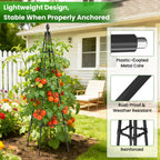 Adjustable Garden Trellis for Climbing Plants, 6FT Obelisk Plant Support Tower for Potted & In-Ground Vegetables, Tomatoes, Cucumbers, Vines - Easy Assembly, Indoor & Outdoor Use（2 Pack）