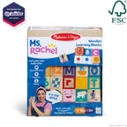 Ms. Rachel Melissa & Doug Letter, Number, and Game Wooden Learning Blocks with Activity Cards for Girls and Boys Toddlers Ages 18 Months+ - FSC Certified