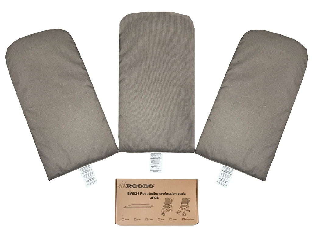 ROODO Pet Stroller Mat,Dog Stroller Cushion,Inner Pad for Exclusive Use,Original,Replaceable,Easy to Clean,Set of 3 pc(Gray)