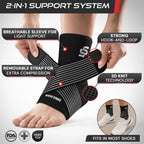 Sleeve Stars Ankle Brace Men & Women Support (Single/M:10"-12"/Black)