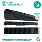 Composite Shims (12 Pack) - Hard Composite Shims for Home Improvement - Never Rot for Leveling - Restaurant Table Levelers - Table Wedges - Toilet Levelers - DIY Furniture Levelers - Stock Your Home
