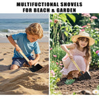 POMIKU 2PCS 27" Kids Shovels, Wood Handle & Metal Head Shovels for Digging Sand, Great for Beach & Garden