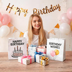 bagmad 100Pcs Pack 8x4.75x10 inch Medium White Kraft Paper Bags with Handles Bulk, Gift Bags, Craft Grocery Shopping Retail Birthday Party Favors Wedding Sacks Restaurant Takeout, Business (100)