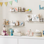 upsimples 15" x 4" Acrylic Shelves for Wall Storage and Organizer, 6 Pcs