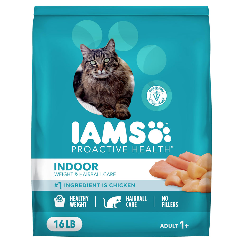 IAMS Proactive Health Indoor Dry Cat Food, Chicken & Turkey, 16 lb
