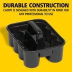 Rubbermaid Commercial Products Deluxe Carry Caddy for Take-Out Coffee/Soft Drinks Postmates/Uber Eats/Food Delivery Cleaning Products Sports/Water Bottles Black